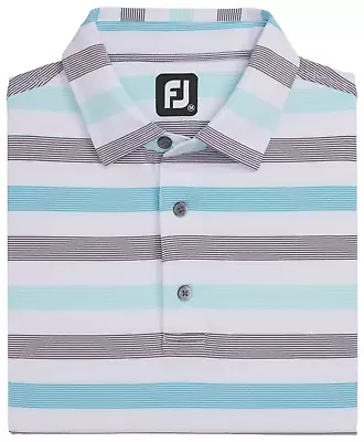 Footjoy Light Stripe Lisle Self Collar White Lava Maui Blue Aqua Surf Mens Small • $42.97