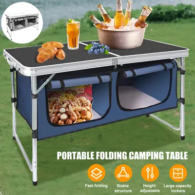 UK Folding Camping Picnic Table Party Kitchen Outdoor Garden BBQ Portable  • £10.39