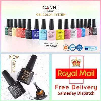 CANNI Nail Gel Polish Colour Coat 7.3ml Soak Off UV / LED Metallic Glittered UK • £4.45