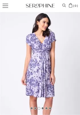 Seraphine Brand New Lavender Blossom Knot Front Maternity Dress Size 10 BNWT • £26.95
