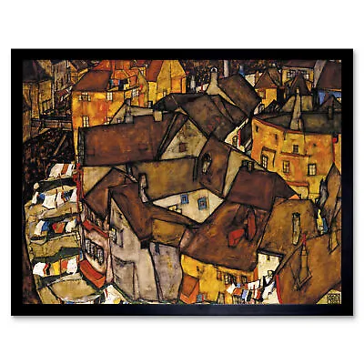 Egon Schiele Krumau Crescent Of Houses Art Print Framed 12x16 • £26.99