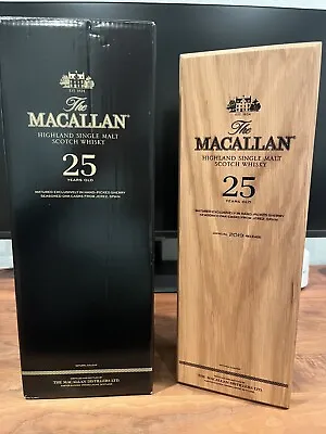 Macallan 25 Wooden Box Only—2019 Release. Includes Dust Bag And Outer Box. • $250