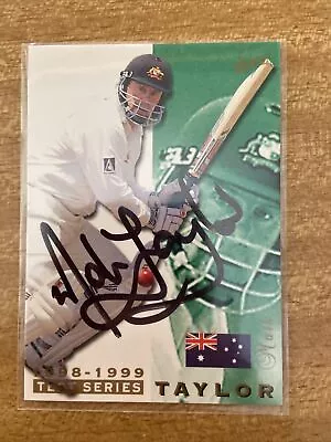 ACB Select 1998 Mark Taylor Signed Australian Test Series Cricket Card #2 • $25