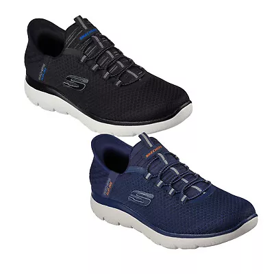 2024 Skechers Mens Slip-Ins Summits Trainers Vegan Heel Pillow Memory Foam Shoes • £62.95