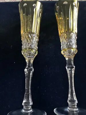 Faberge Crystal Xenia Wine Flute Glasses With Box • $275