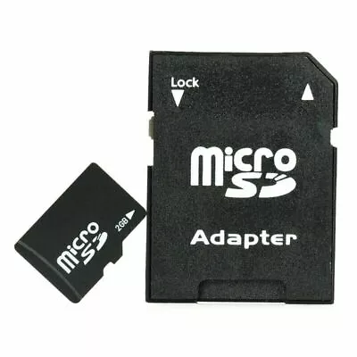 2GB Micro SD Memory Card With SD Card Adapter Black • $11.95