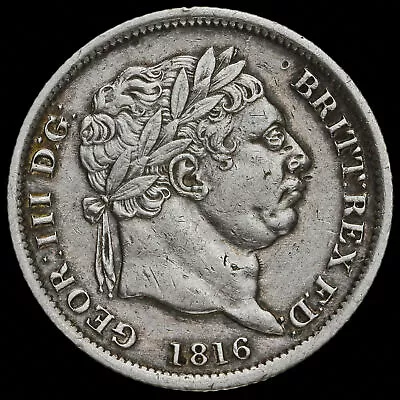 1816 George III Milled Silver Shilling GVF • £40