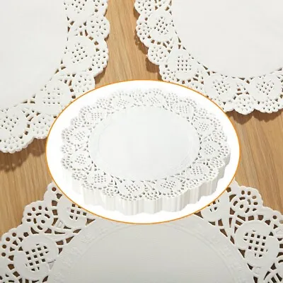 40 Pack Round Paper Doilies White Lace Doyleys Party Wedding Tableware • £3