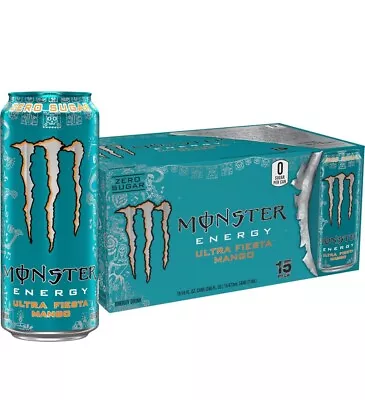 Monster Energy Ultra Fiesta Mango Sugar Free Energy Drink(Pack Of 15) • $37.99