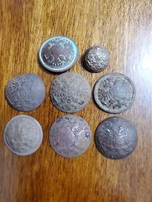 8 WW1 Dug From Battlefields Imperial Russian Buttons WWI  • $18