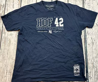New York Yankees Shirt 2XL XXL Mariano Rivera Mitchell Ness Blue HOF 2019 Mens • $29.95