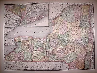 Old 1897 Map ~ NEW YORK STATE ~ Authentic Atlas Map (XXL22x29) Free S&H #006 • $45.95