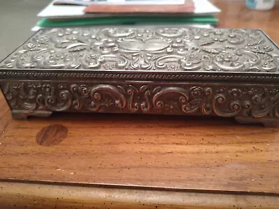 Vintage Godinger Silver Plated 9  Oblong Jewelry Box W/Mirror Lined Decorative • $15