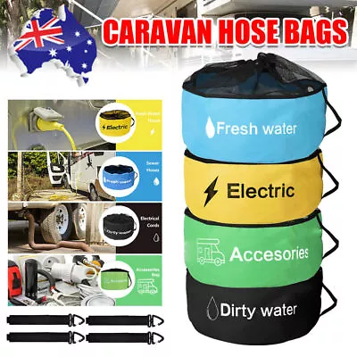 4PCS Caravan Hose Bags Water Hose Storage Bag Camping RV Cable Cors Organizer A+ • $29.99