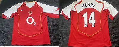 Thierry Henry #14 ARSENAL GUNNERS Home Shirt Jersey NIKE 2004-2005 Adult Size XL • £190