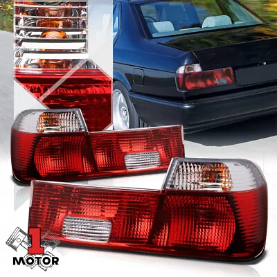 $84.68 • Buy Chrome Housing Red/Clear Lens *EURO* Tail Light Lamp For 88-94 BMW E32 7-Series