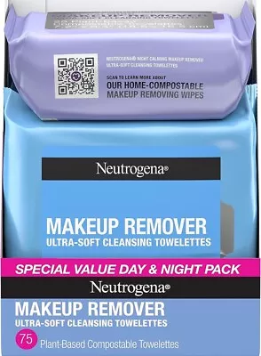 Neutrogena Makeup Remover Face Cleansing Towelettes - Day & Night Pack Of 3 • $14.99