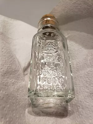 Vintage Honey Acres Glass Bottle 4 Oz Pure Honey 4.25  Bee Hive CORK TOP NOS • $7