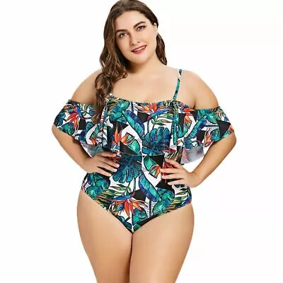 Swimsuit Women Plus Size One Piece Swimwear Padded Push Up Vintage Summer Wear • $31.19