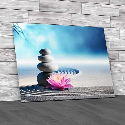 Zen Garden Sand Lily Stones For Spa Bathroom Canvas Print Large Picture Wall Art • £21.95