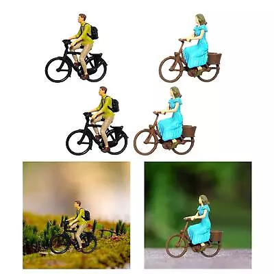 1/87 Scale Cyclist Figurine Miniature People Model For DIY • £11.03