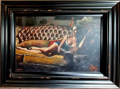 Study Saba With Letter V By Fabian Perez  Signed Limited Edition Giclee Print • £1595