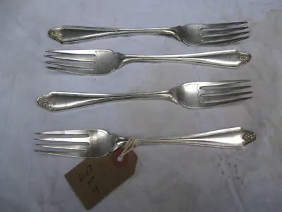  Vintage DANIEL & ARTER FISH FORKS X 4.EPNS.Very Decorative.CUTLERY.LOT No 9. • £14.99