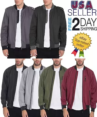 Mens Light Weight Windbreaker Zip Up Jacket Lightweight Summer And Spring Coat • $24.99