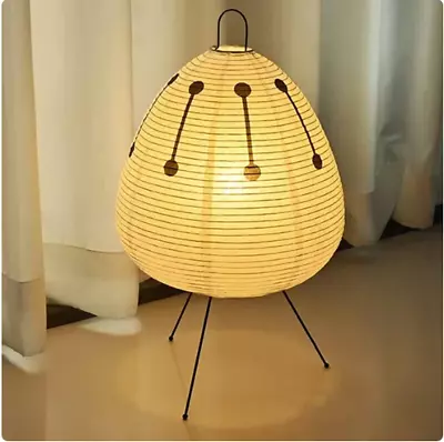 Japanese Wabi-Sabi Akari Table Lamp Tripod Rice Paper Lantern Light • £43.99