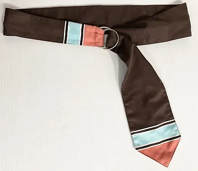 Ann Taylor LOFT Belt Fabric Sash Necktie Tie Scarf Retro Mod Color Block D-Ring • $14.99