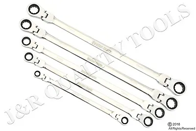 5pc Flex-Head Double Box End Ratcheting Wrenches CrV XL Design MM 8mm - 19mm  • $69.95