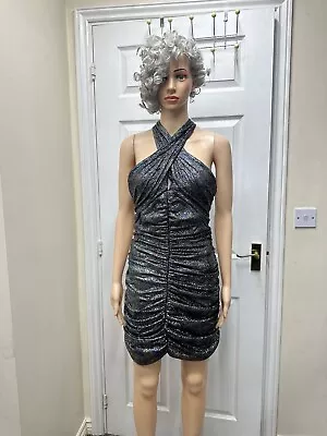 Zara Sparkly Draped Cocktail Dress Size S • £15