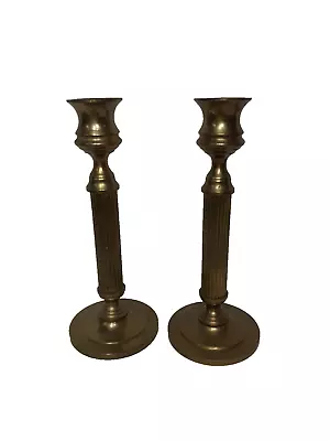 Pair Of Vintage Brass Candlestick Holders 7” Tall • $15