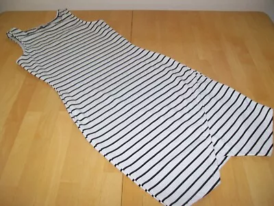Iris Brand Black/White Striped Bodycon Tank T-Shirt Dress Womens Small  • $17.99