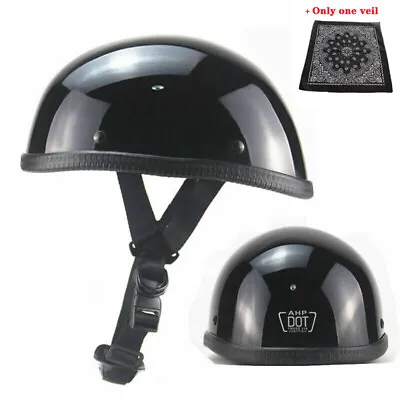 DOT Men Motorcycle Half Helmet Cap Motorcycle Beanie Helmet Skid Scooter Chopper • $4.99