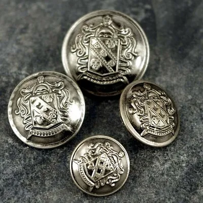 Military Coat Of Arms  Coat Of Arms Sewing Buttons Antique Grey 4 Sizes MB8 • £2.99