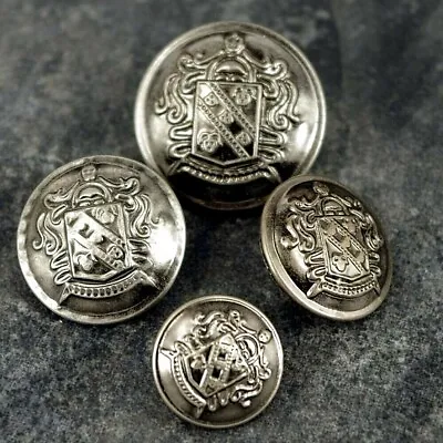 Military Coat Of Arms  Coat Of Arms Sewing Buttons Antique Grey 5 Sizes MB8 • £3.50