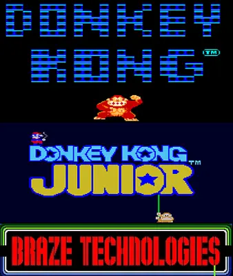 Donkey Kong | Donkey Kong Jr Combo Free Play & High Score Save Kit Braze Arcade • $90