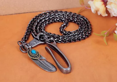 £9.59 • Buy 30  Basic Strong Twisted Feather Biker Trucker Keychain Key Jean Wallet Chain