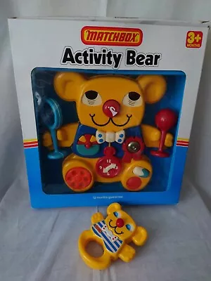 Vintage Matchbox Yellow Teddy Bear Baby Cot Activity Toy Centre 80s Boxed • £34.99