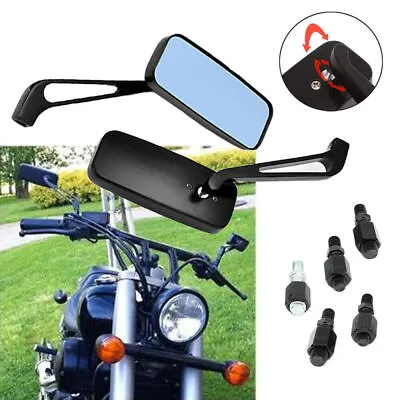 Motorcycle Rectangular Rearview Mirror For Honda Suzuki Kawasaki Yamaha Harley • $18.99