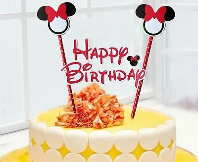 Minnie Mouse Birthday Cake Topper Decoration Party Supplies. • $3.99