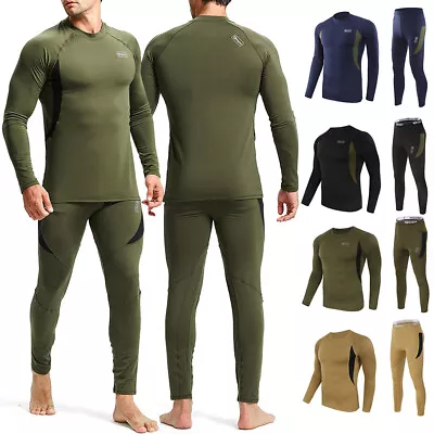 Winter Mens Merino Wool Long Sleeve Thermal Top+Long Johns Pants Underwear Warm • £5.86