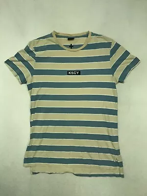 KSCY Melbourne Size L T-Shirt Striped Basic Mens Multicoloured Tee Shirt • $9