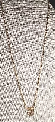 Vintage 16  Initial Necklace Gold Tone  Dainty  Letter J Monogram J • $10