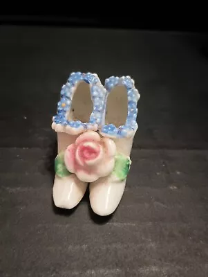 Pair Of Vintage Miniature Hand Painted Ceramic High Heels W/ Rose • $5