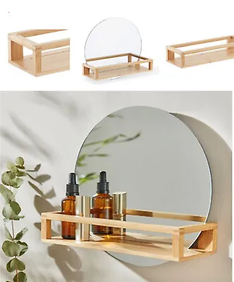 Bathroom Mirror With Shelf Wall-Mounted Vanity Mirrors Bathroom Hanging Mirror • £18.39