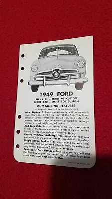 Vintage 1949  Ford  Dealer Literature • $4.99