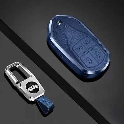 Leather Remote Key Case Cover Fob For Maserati Quattroporte Ghibli Levante Blue • $43.56
