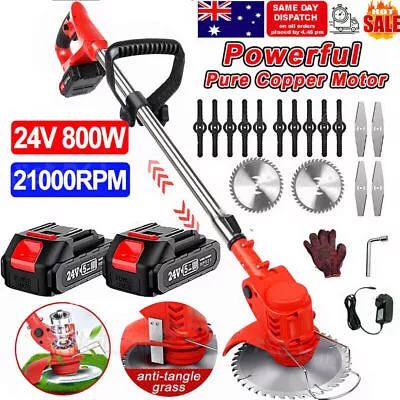 Cordless Grass Trimmer Lawn Grass Brush Cutter Blade Whipper Snipper Garden Tool • $56.99